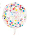 PRINTED CLEAR SPHERE POLKA DOT BIRTHDAY HELIUM BALLOON 38.1CM (15")